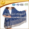Пользовательские дизайн женщин длинные толстые кисточки моды Цветочные хлопок шаль Пашмина